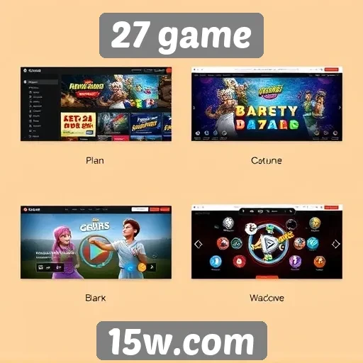Evolução da interface de usuário do site 27 Game